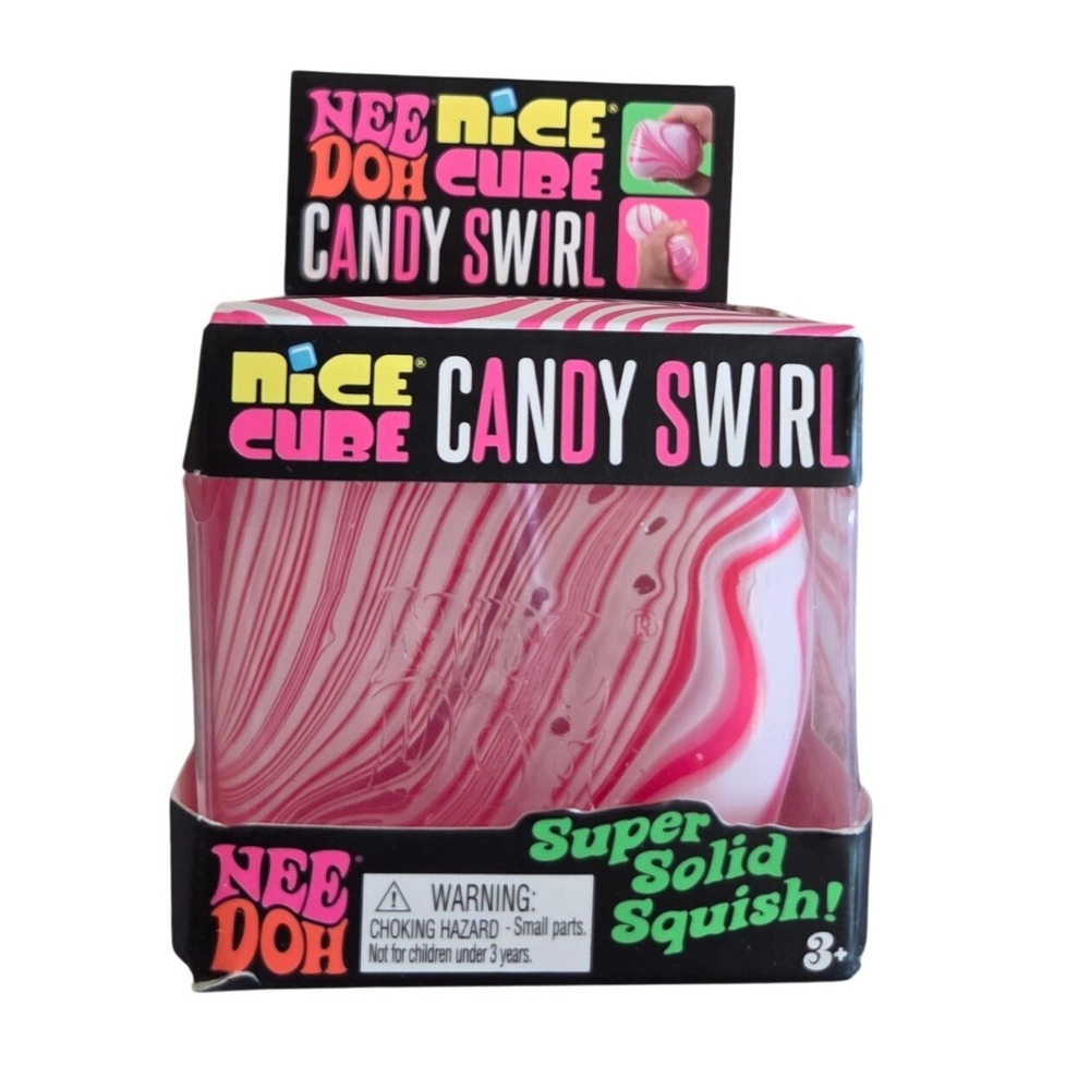 Schylling NeeDoh Nice Cube Kids OS Pink New Candy Swirl Fidget Toy Squishy